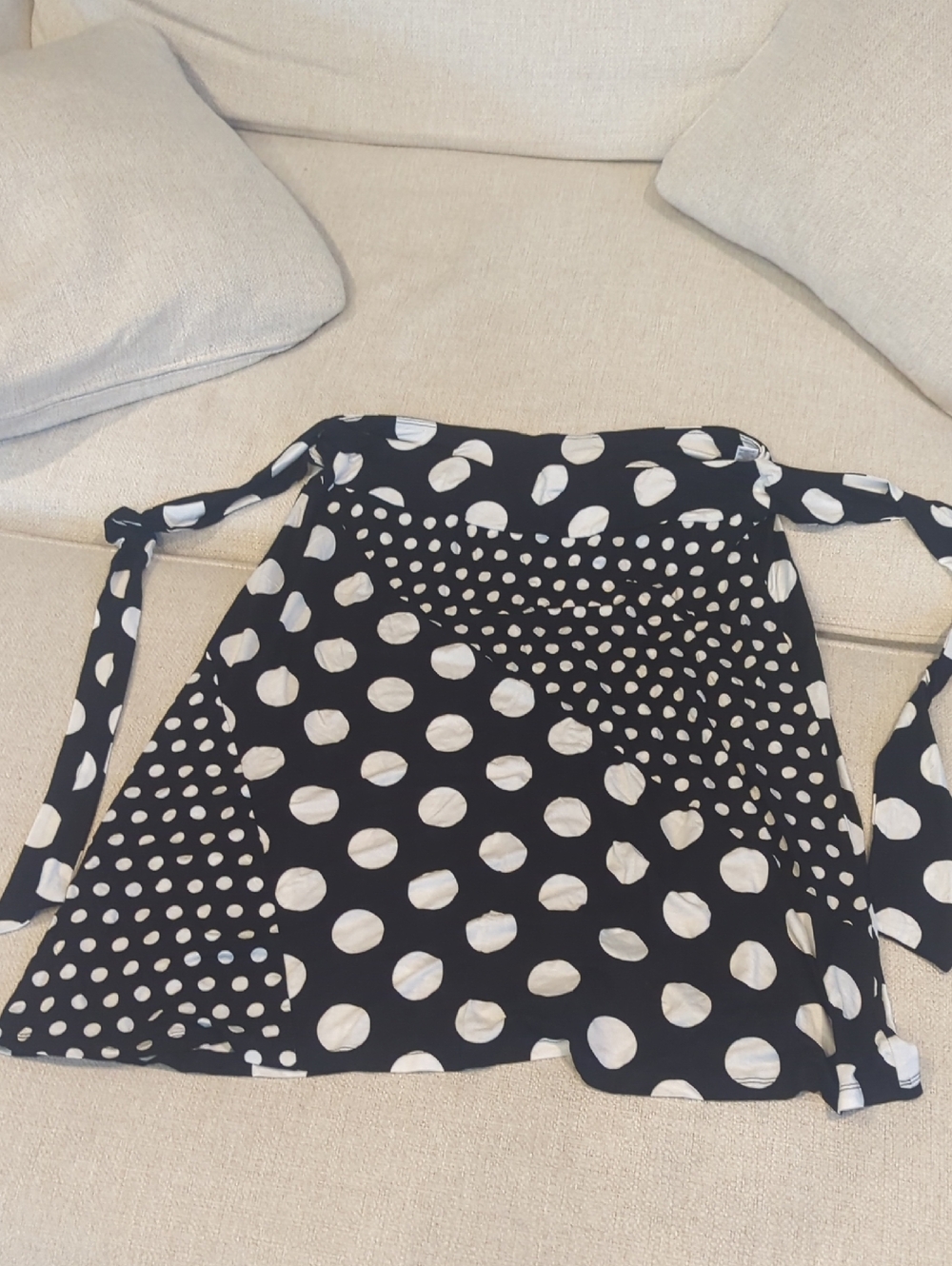 Women's Black & White Polka Dot Skater Wrap Skirt
